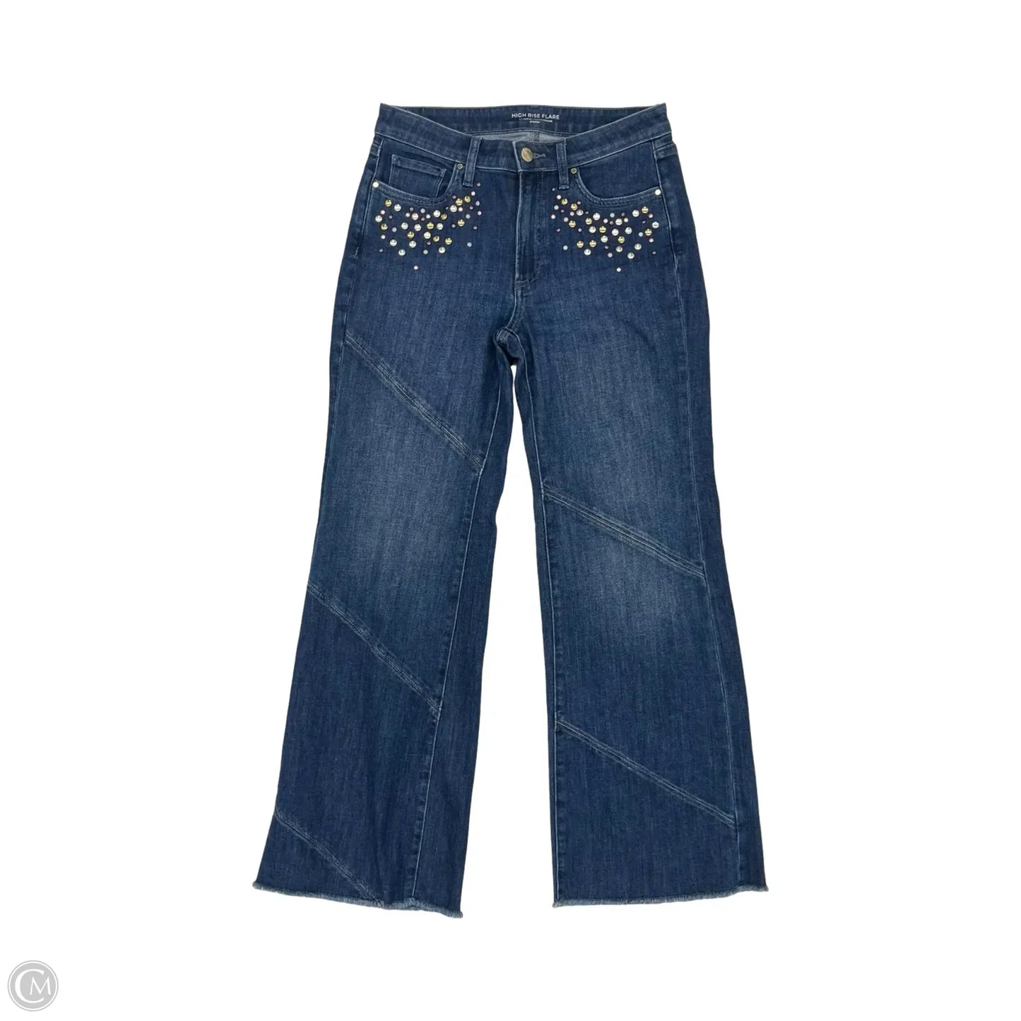 Jeans Flared By Chicos In Blue Denim, Size: 2