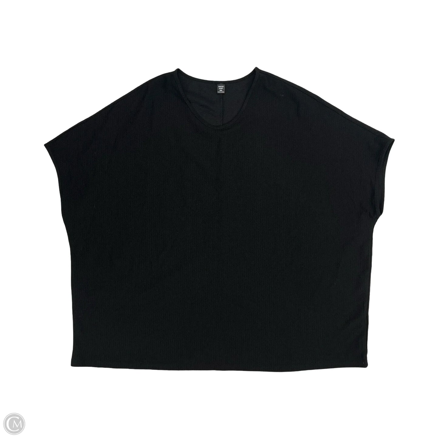 Blouse Short Sleeve By Shein In Black, Size: 2x