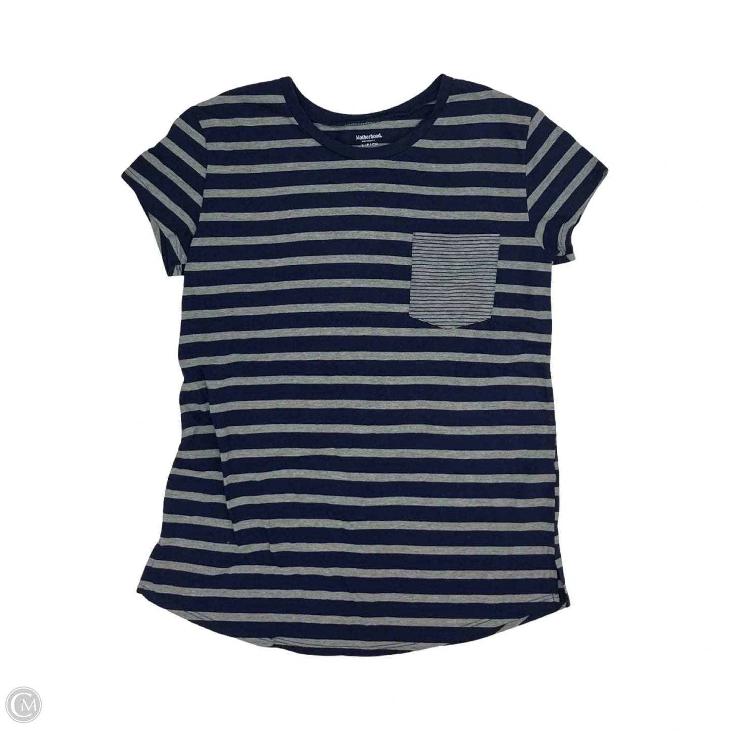 Top Short Sleeve By Motherhood In Striped Pattern, Size: S