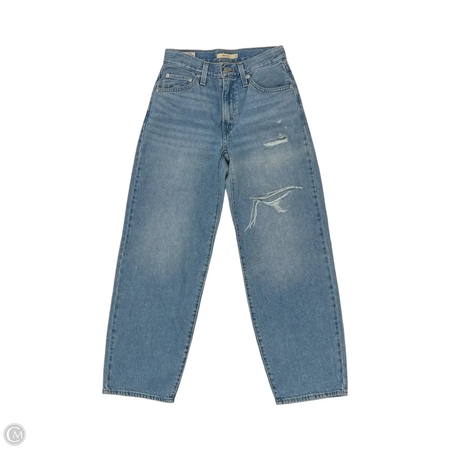 Jeans Straight By Levis In Blue Denim, Size: 12