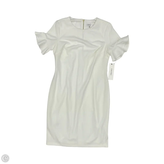 Dress Work By Calvin Klein In Cream, Size: 12