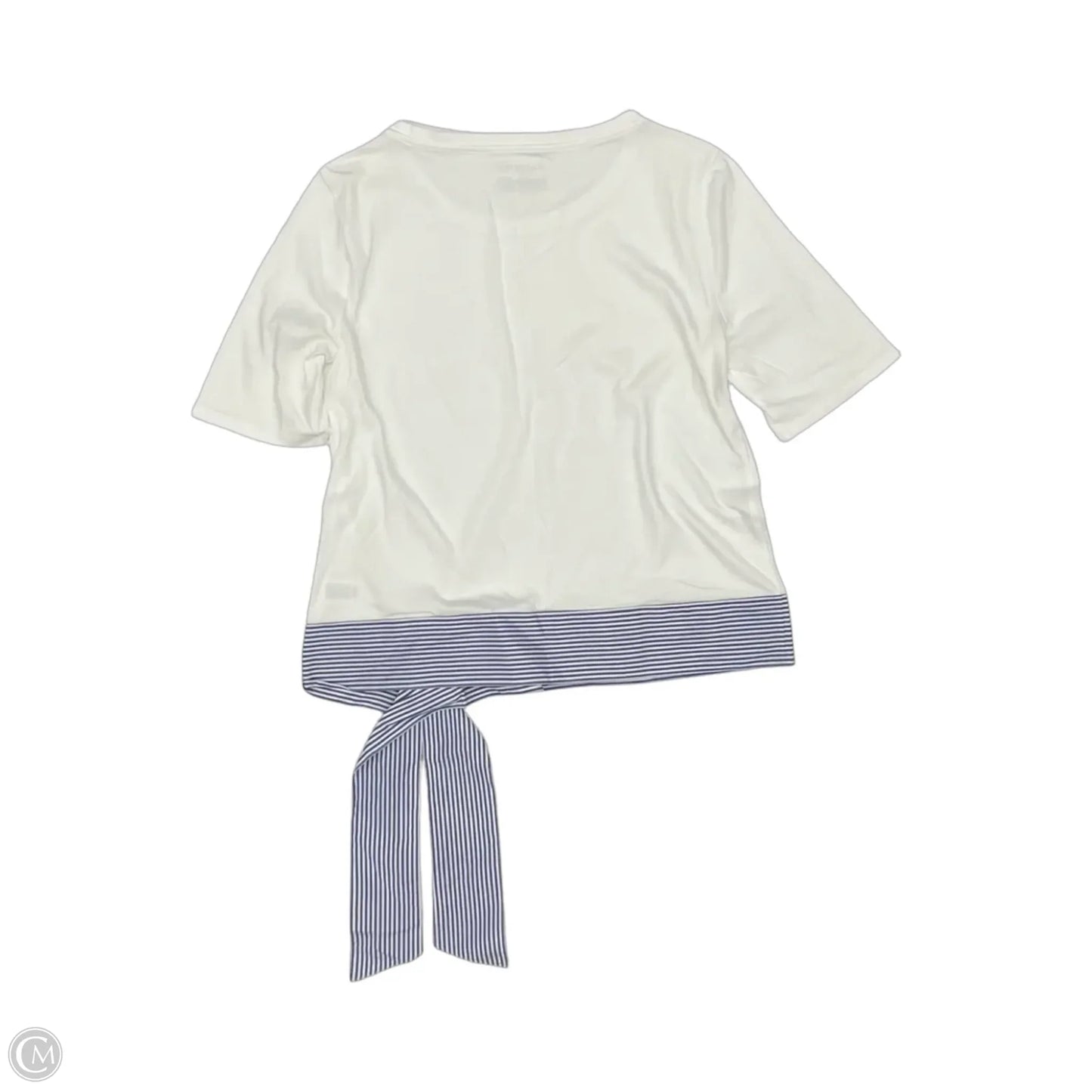 Top Short Sleeve By Talbots In Blue & White, Size: M