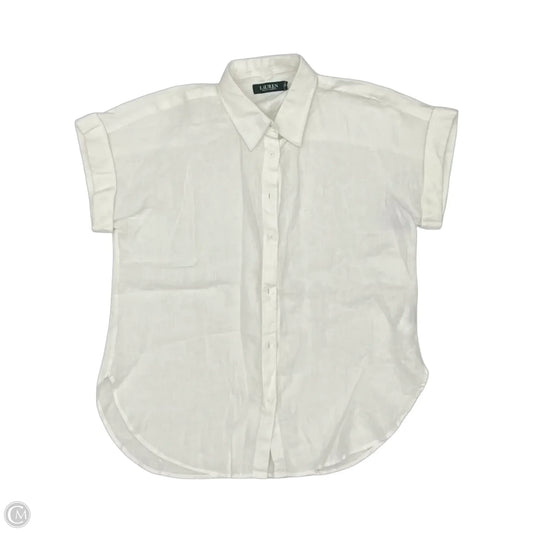 Blouse Short Sleeve By Lauren By Ralph Lauren In White, Size: M