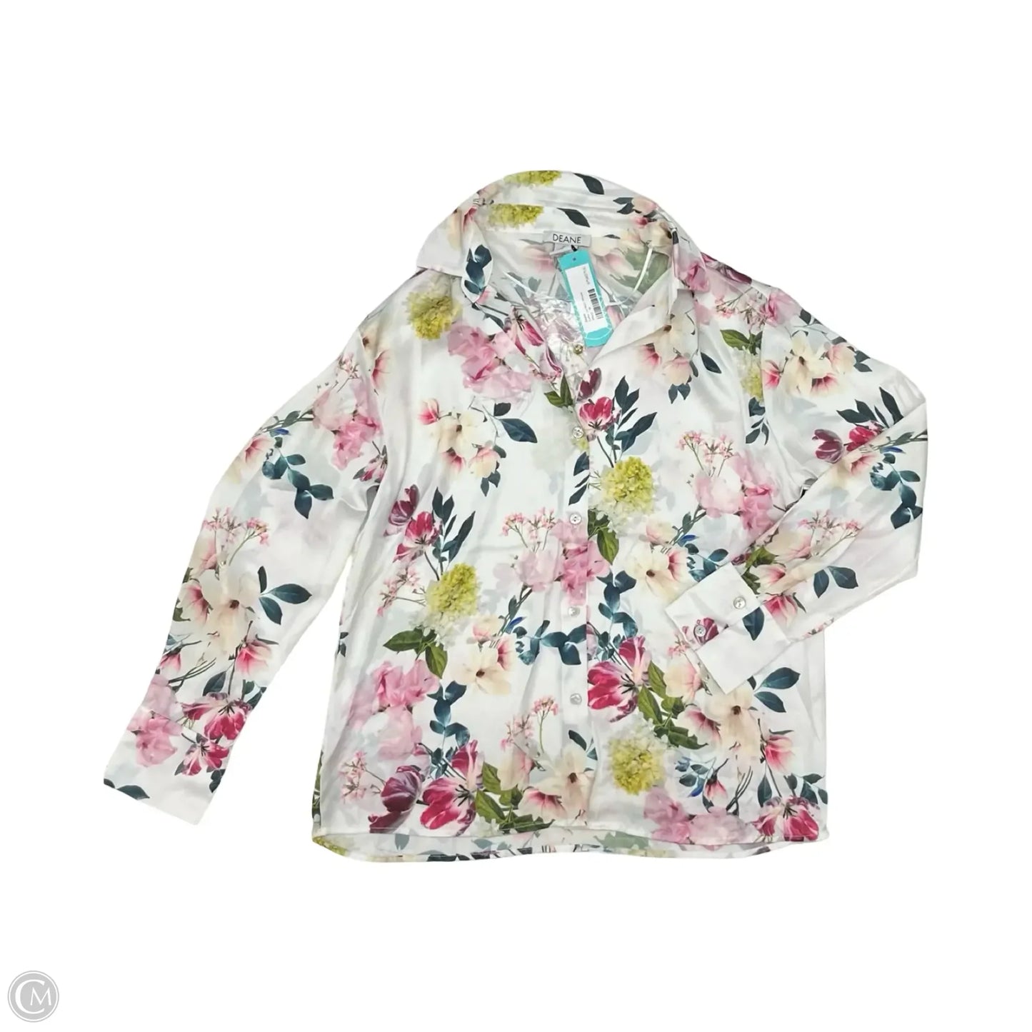 Blouse Long Sleeve By Clothes Mentor In Floral Print, Size: M