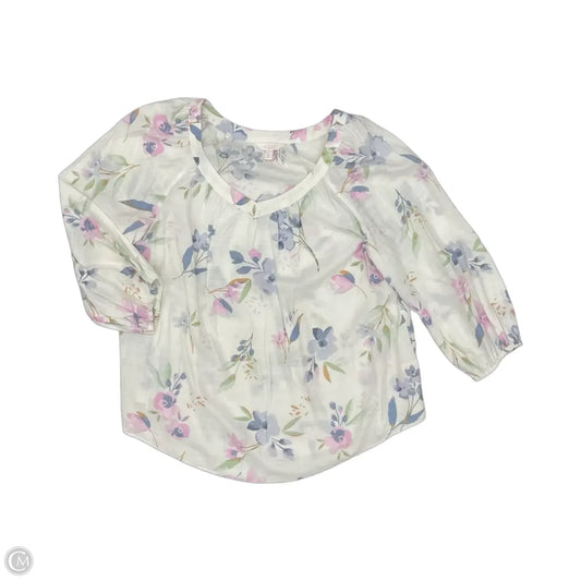 Blouse Long Sleeve By Lc Lauren Conrad In Floral Print, Size: Xl