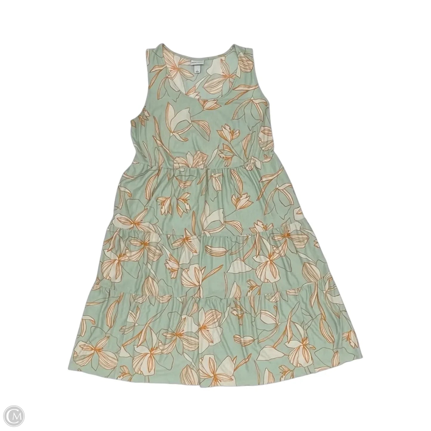 Dress Casual Midi By Ava & Viv In Green & Orange, Size: Xl