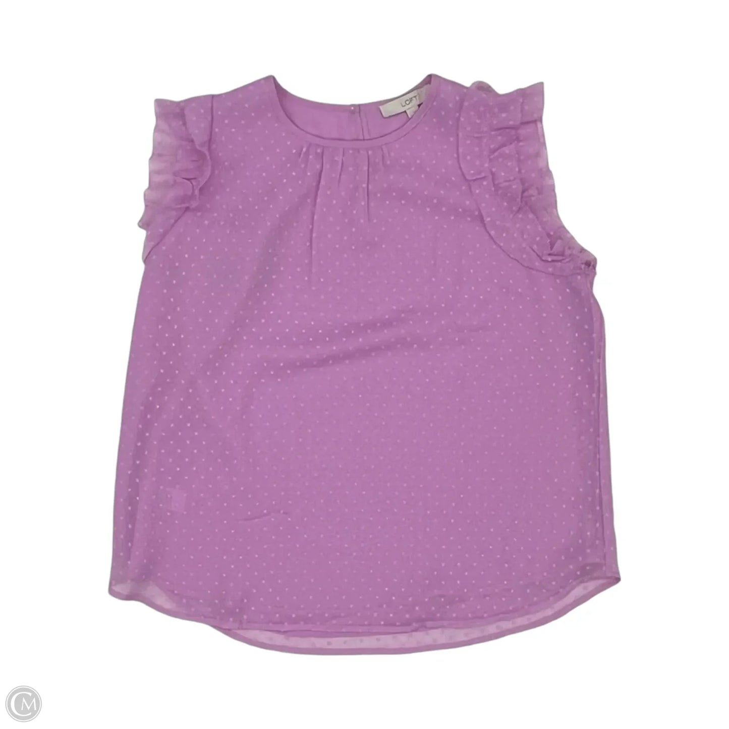 Blouse Short Sleeve By Loft In Purple, Size: L
