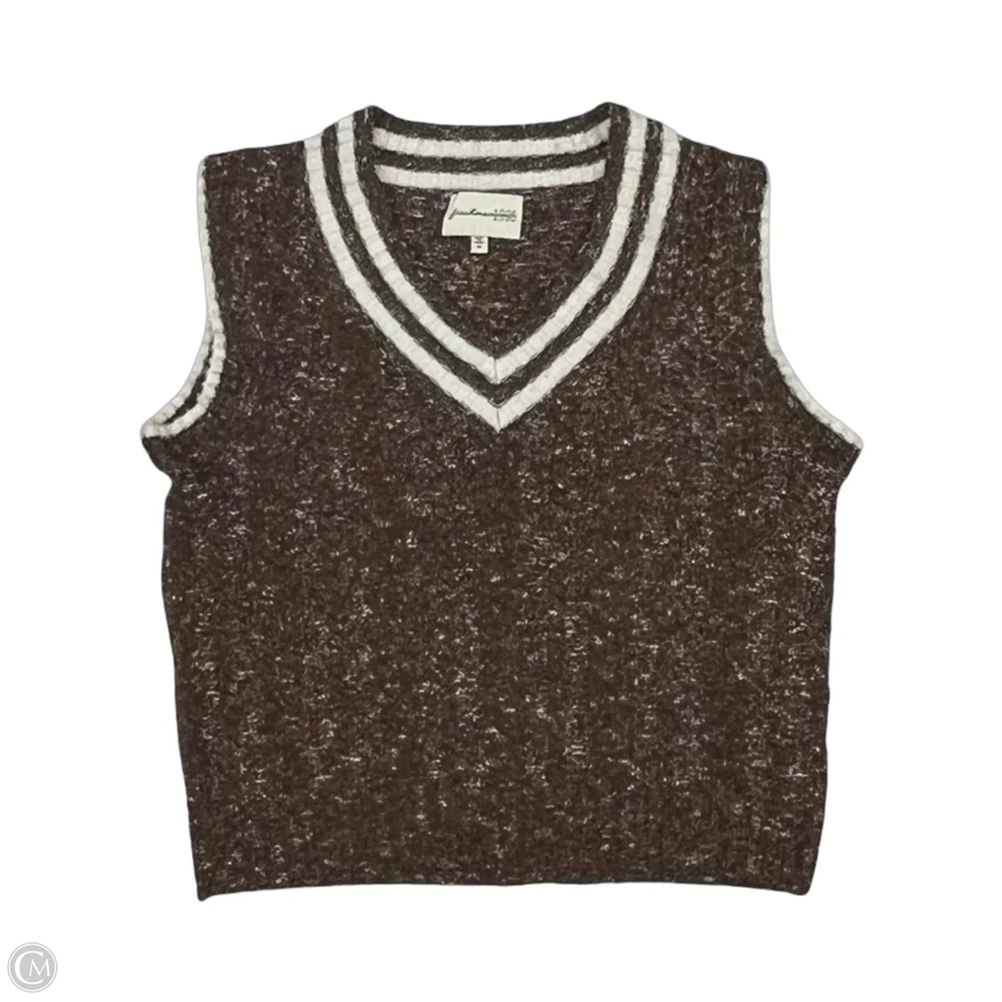 Top Sleeveless By Freshman In Brown & Cream, Size: Xs