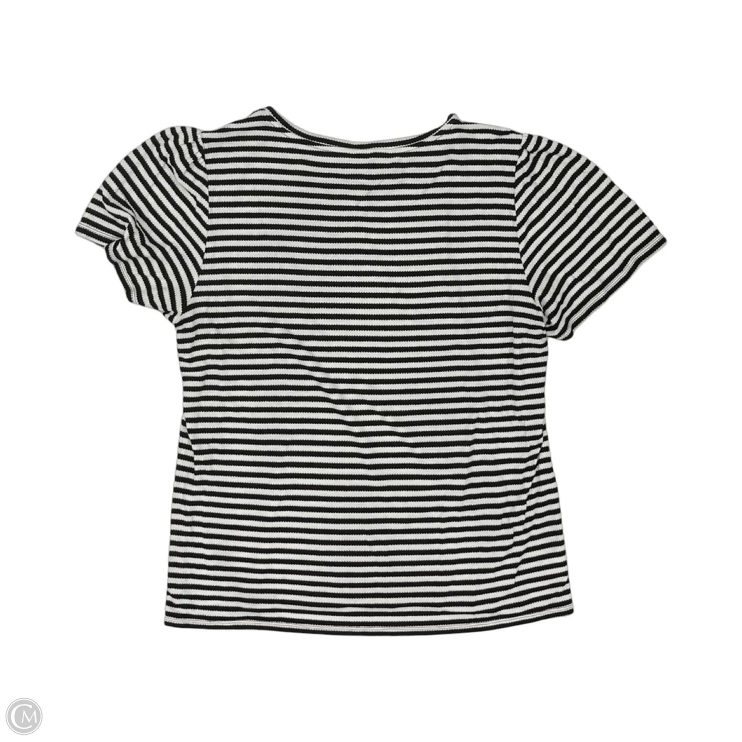 Top Short Sleeve By Ann Taylor In Blue & Cream, Size: Xl