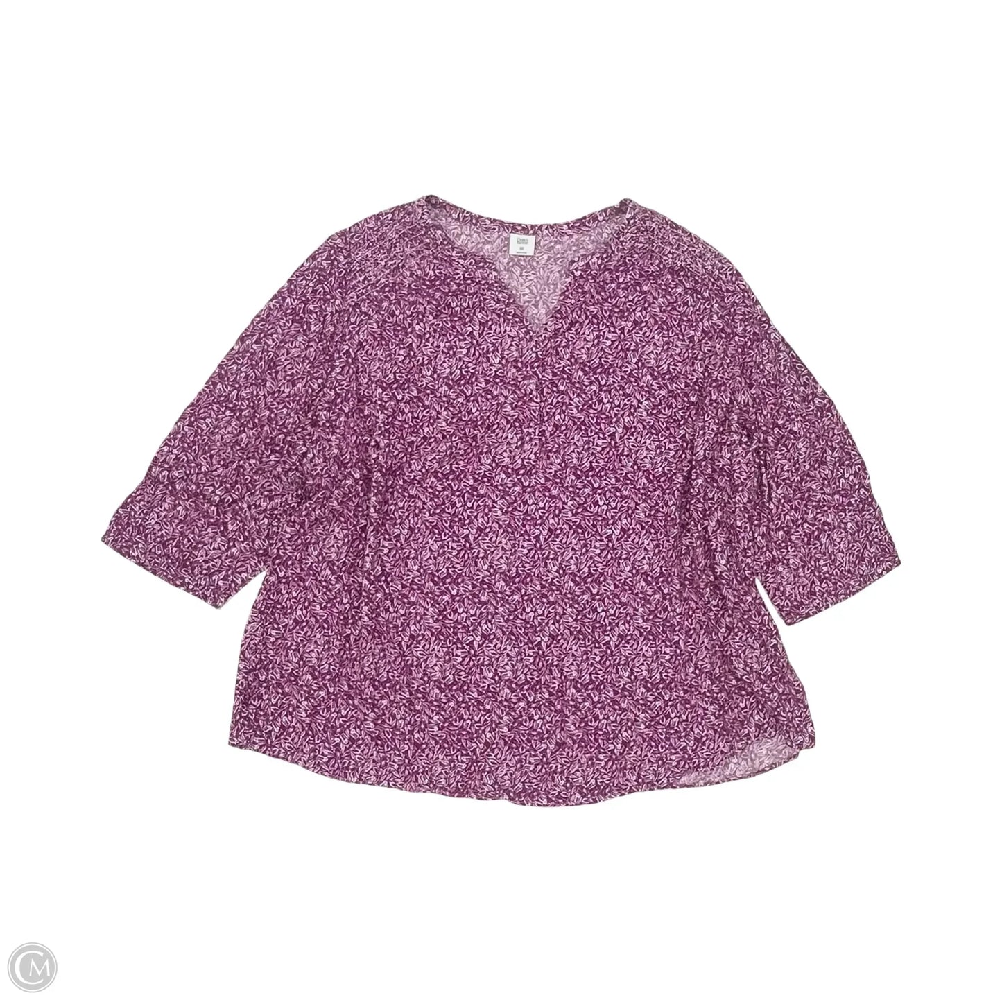 Top Long Sleeve By Croft And Barrow In Purple & White, Size: 6