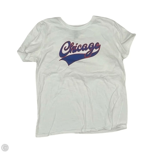 Athletic Top Short Sleeve By Gildan In Blue Red & White, Size: M