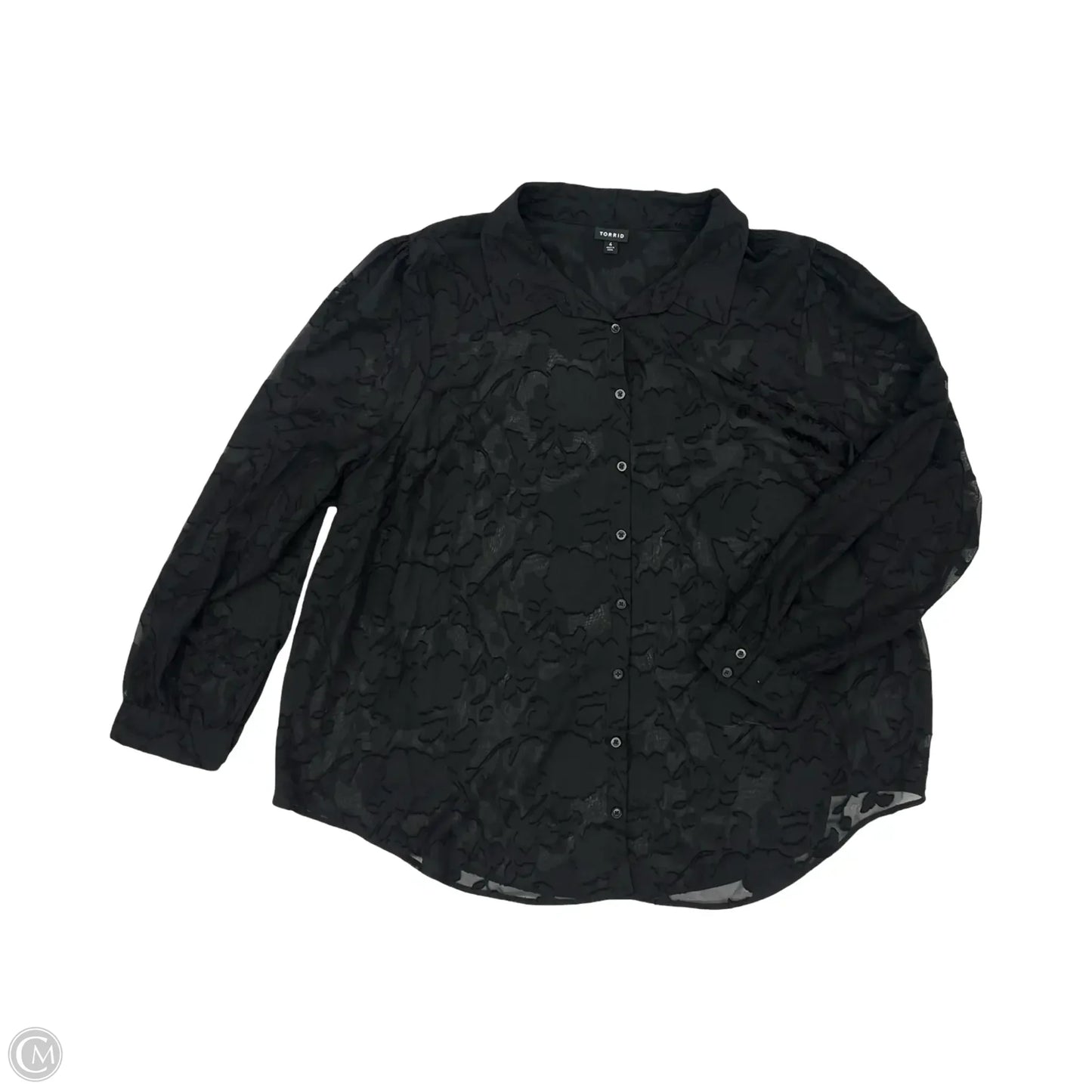 Blouse Long Sleeve By Torrid In Black, Size: 4x