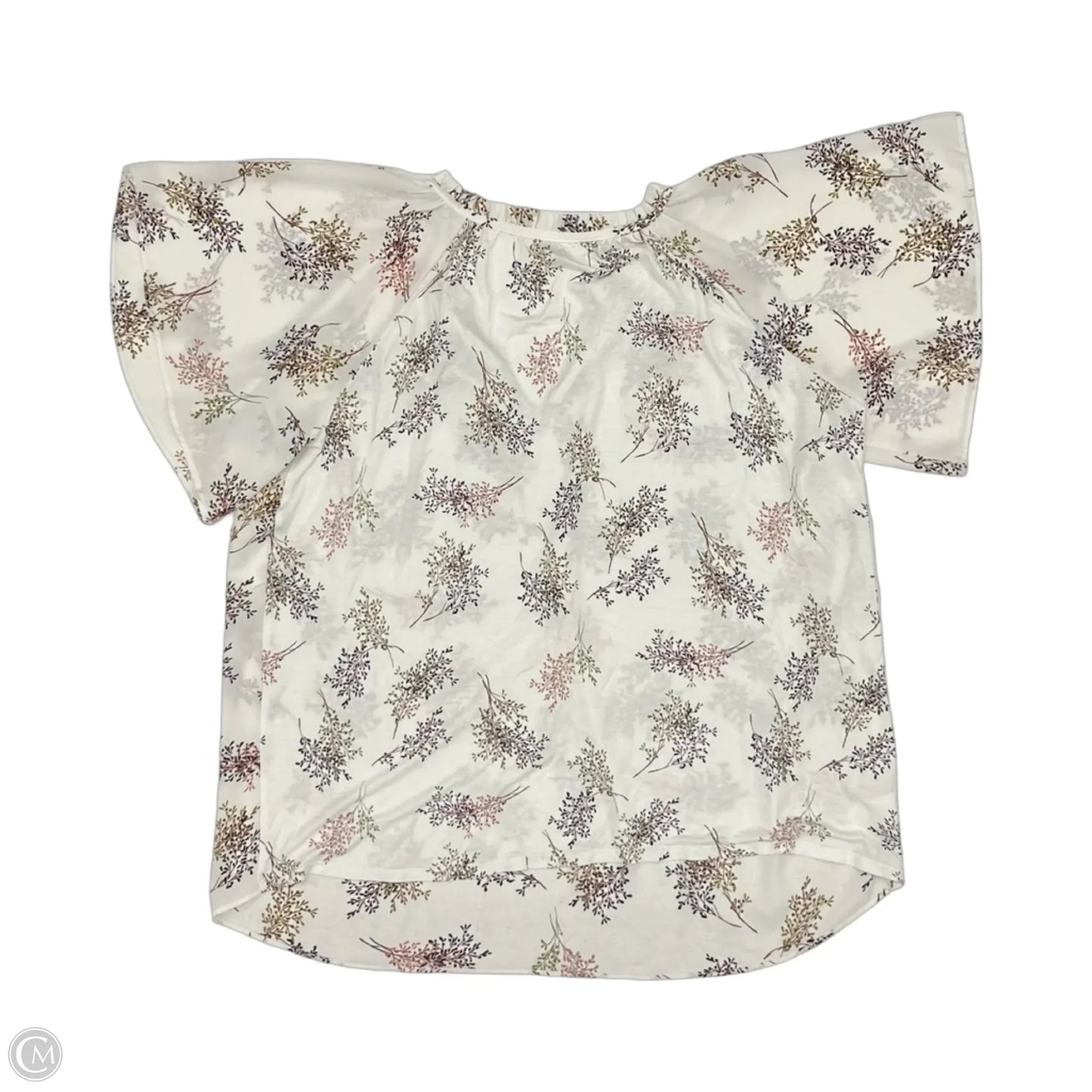 Blouse Short Sleeve By Loft In Floral Print, Size: Xl