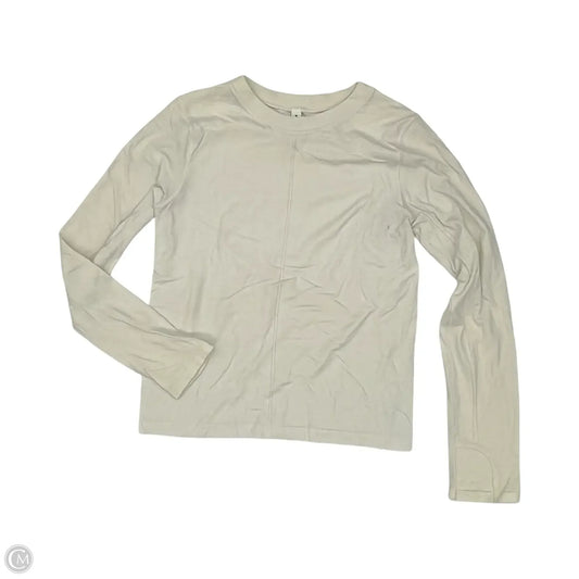 Athletic Top Long Sleeve Crewneck By Athleta In Cream, Size: L