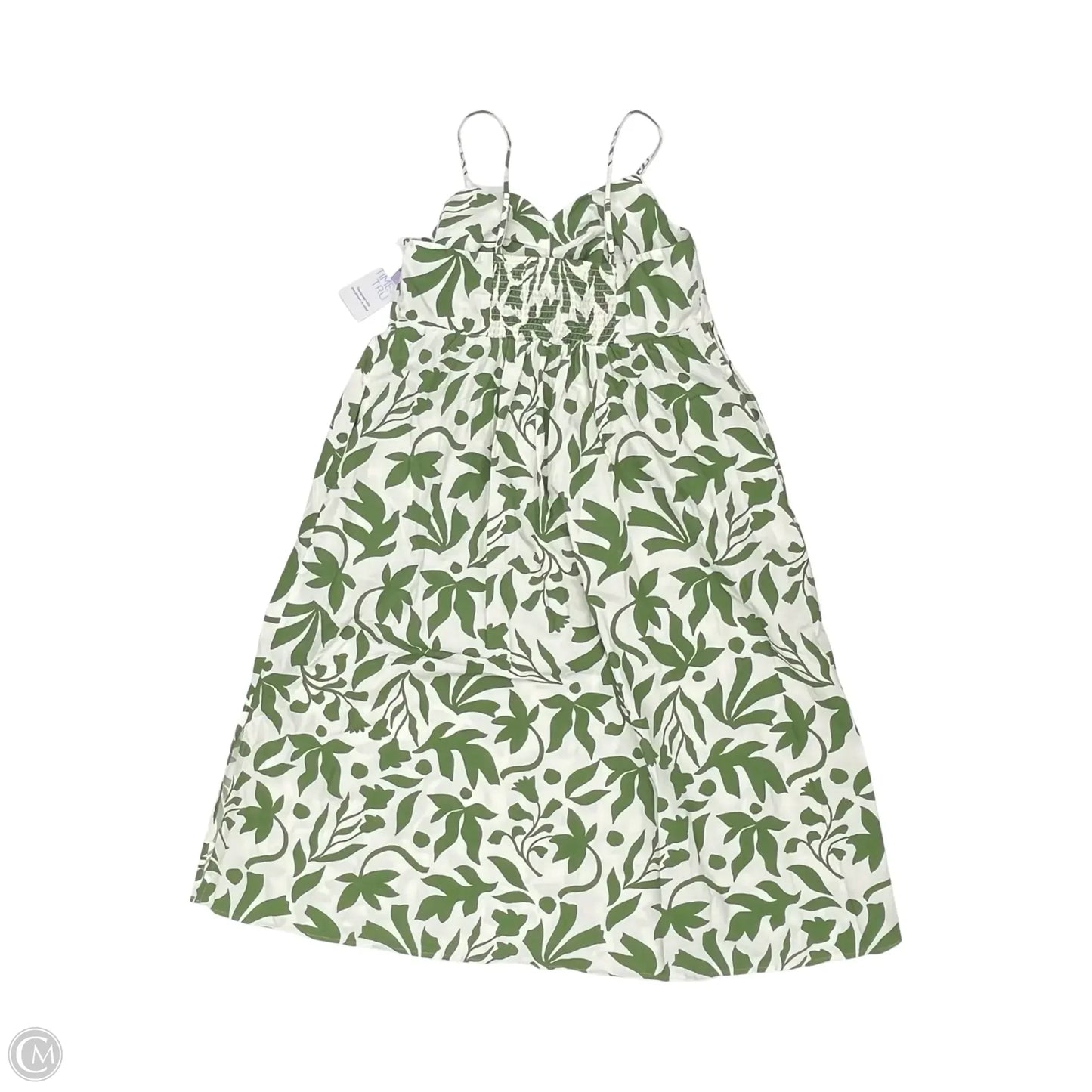 Dress Casual Midi By Time And Tru In Green & White, Size: L