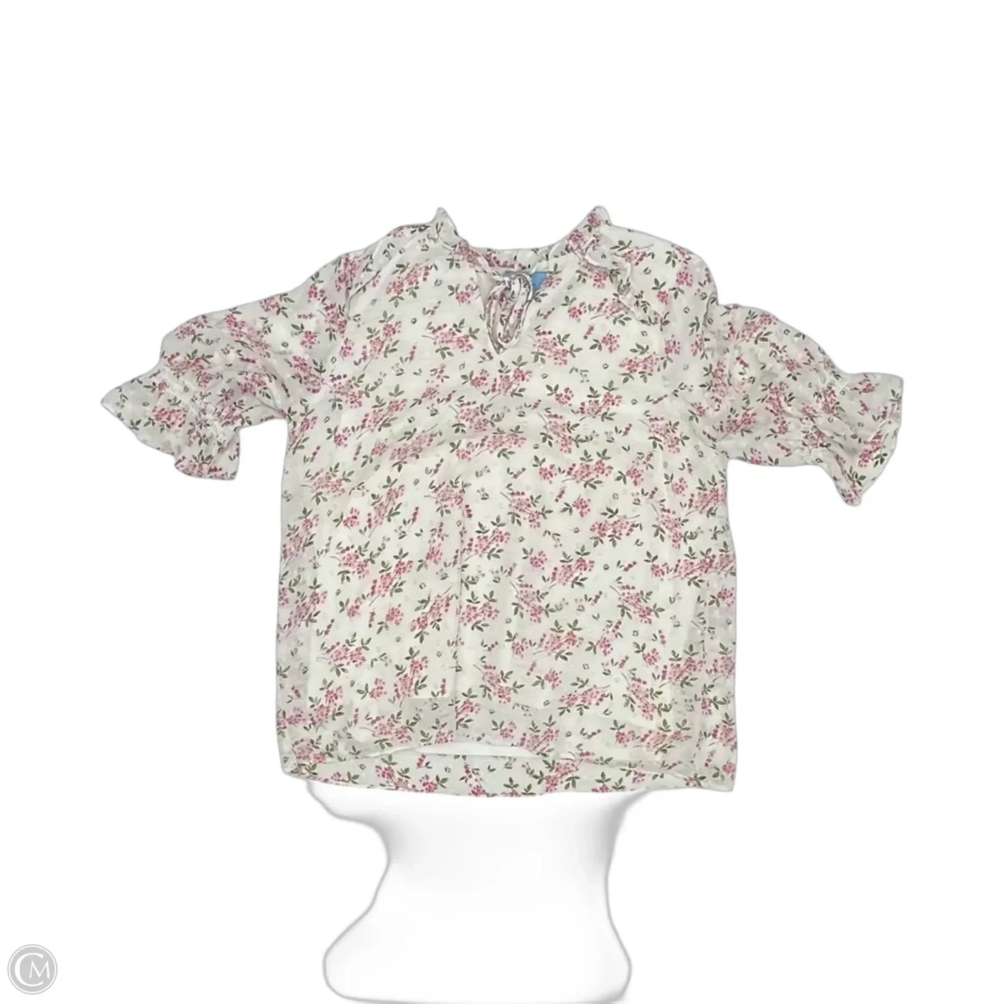 Blouse Short Sleeve By Cece In Floral Print, Size: L