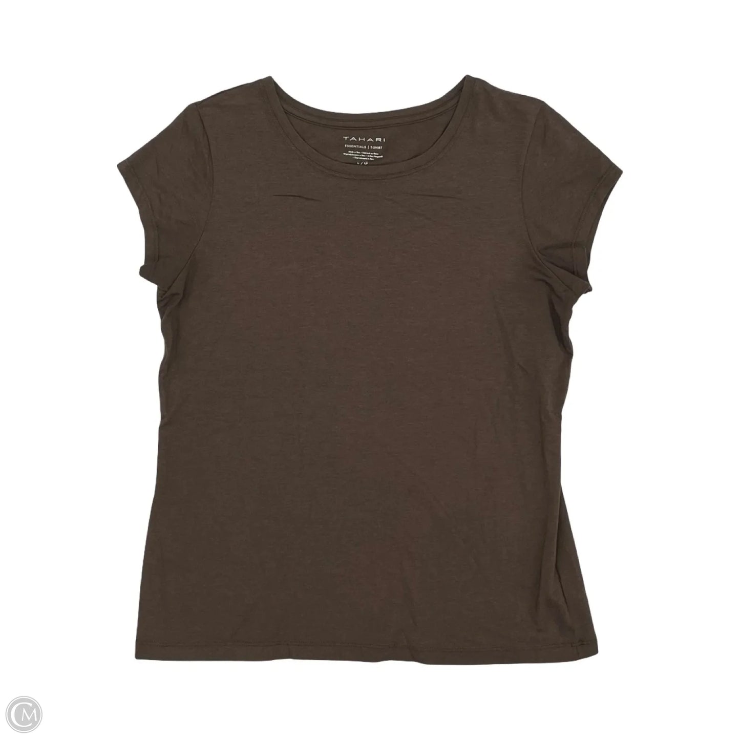 Top Short Sleeve By Tahari In Brown, Size: L