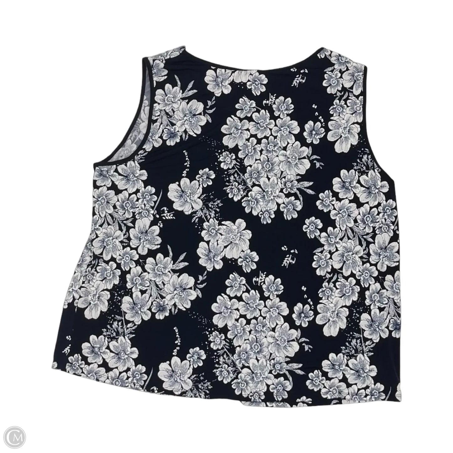 Blouse Sleeveless By Clothes Mentor In Blue & Cream, Size: 2x