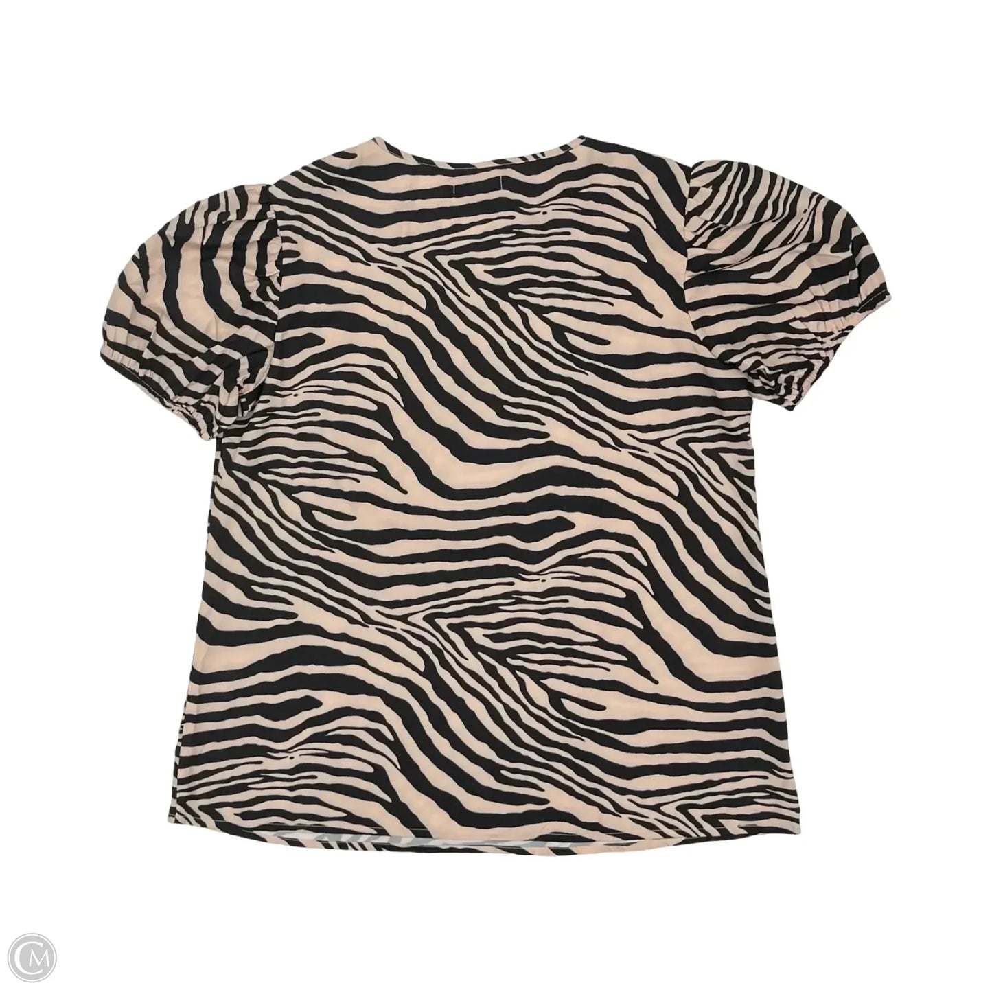 Blouse Short Sleeve By Southern Stitch In Zebra Print, Size: M