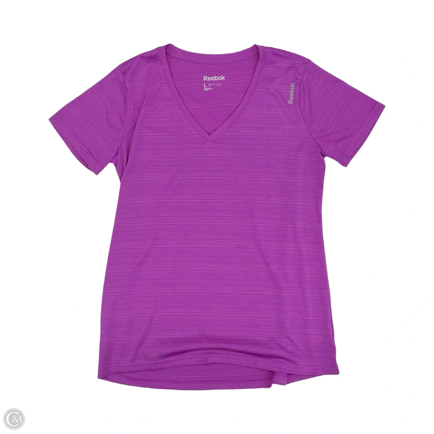 Athletic Top Short Sleeve By Reebok In Purple, Size: L