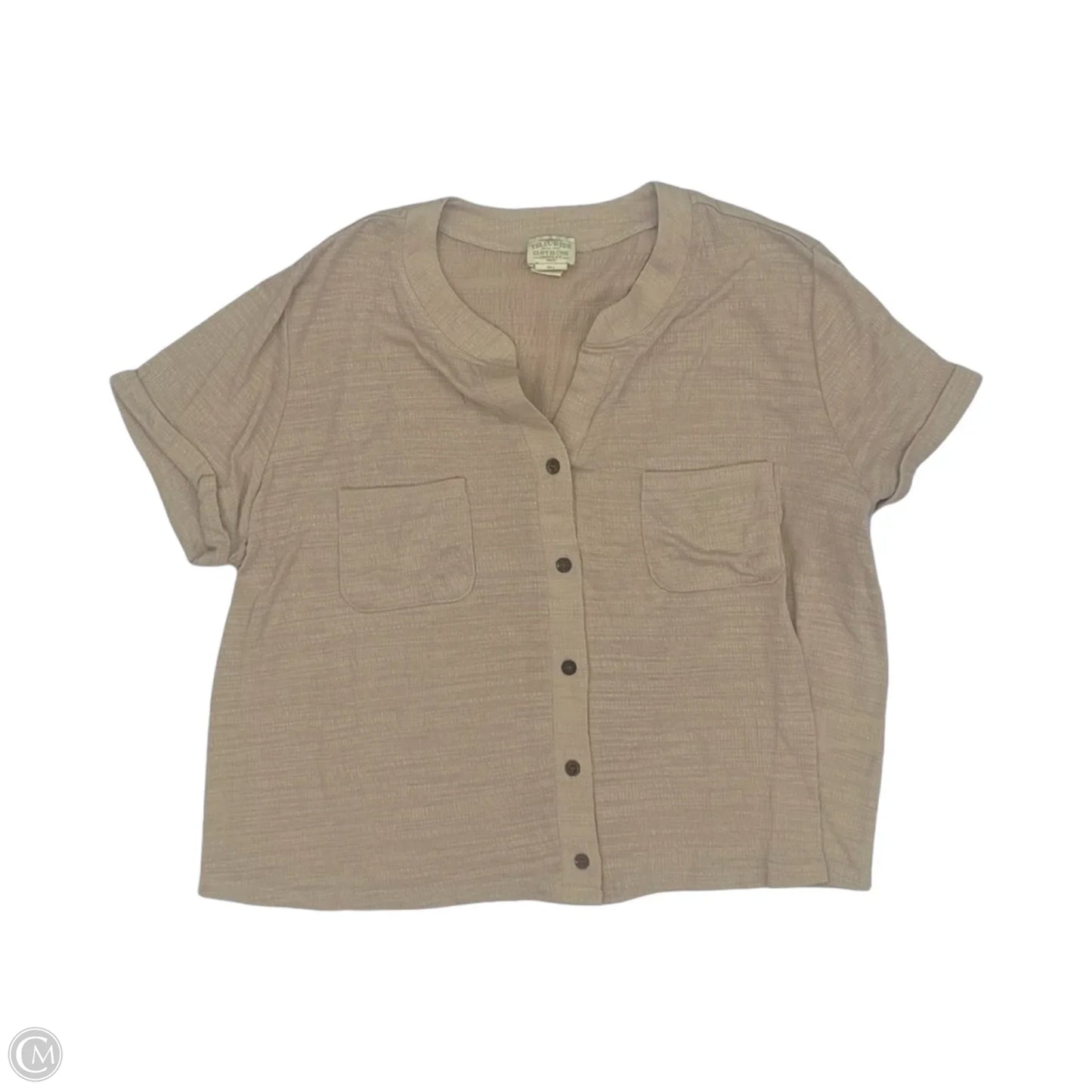 Top Short Sleeve By Telluride In Brown, Size: L