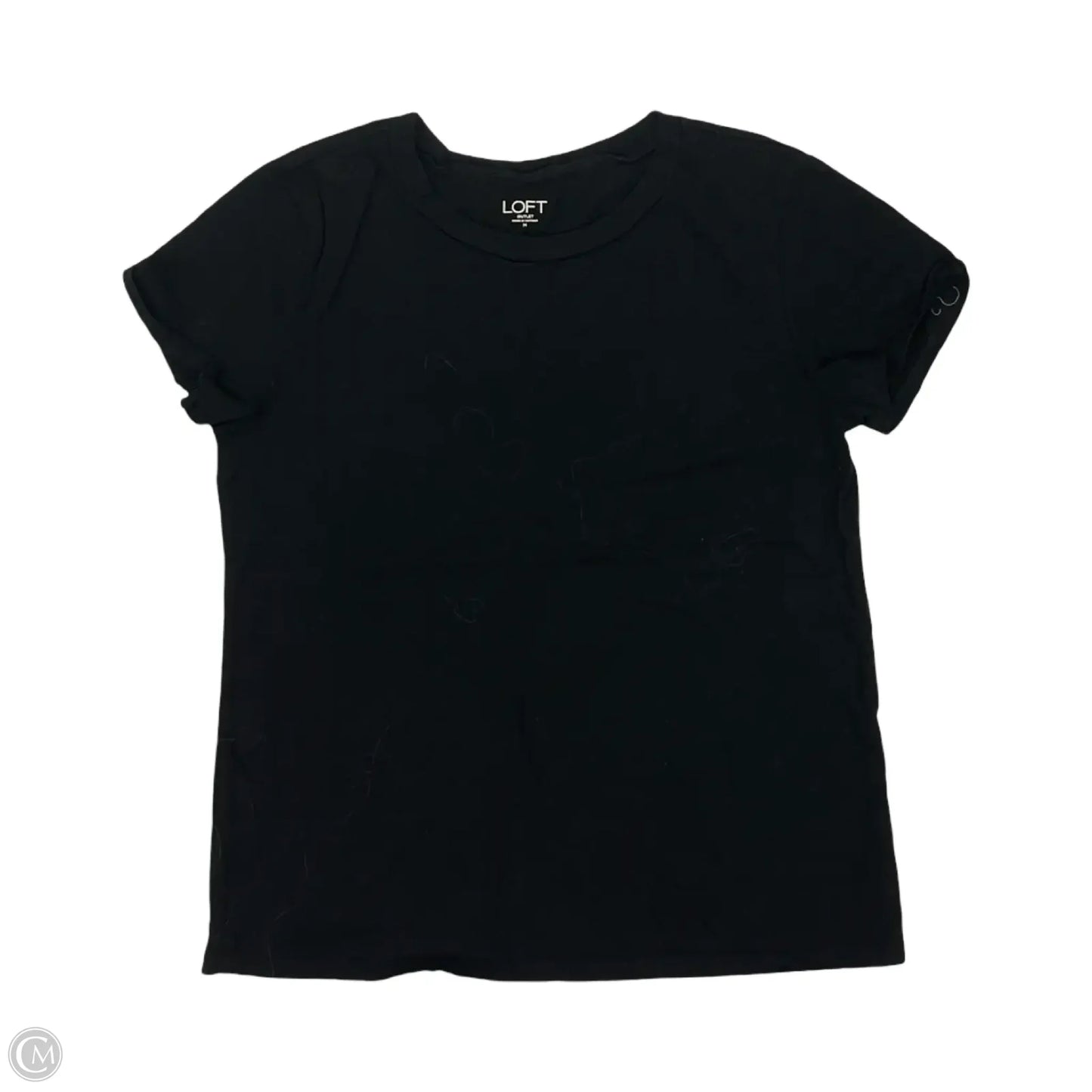 Top Short Sleeve By Loft In Black, Size: M