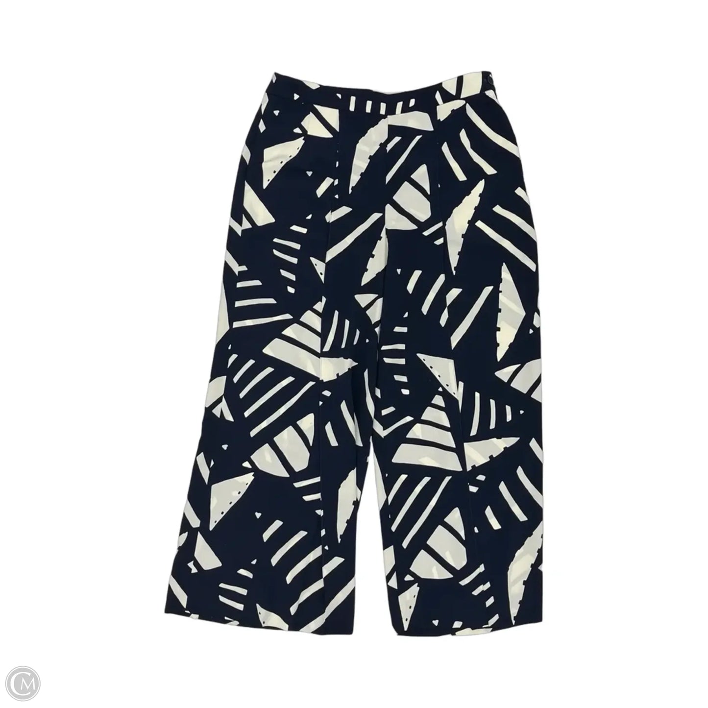 Pants Wide Leg By Lauren By Ralph Lauren In Blue & Cream, Size: 10