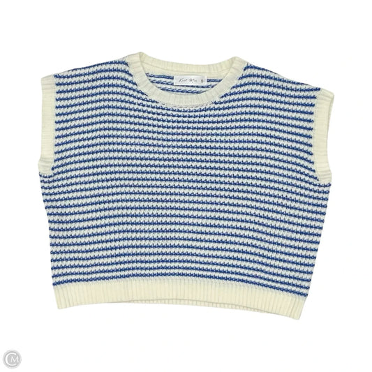 Sweater Short Sleeve By Clothes Mentor In Blue & Cream, Size: S