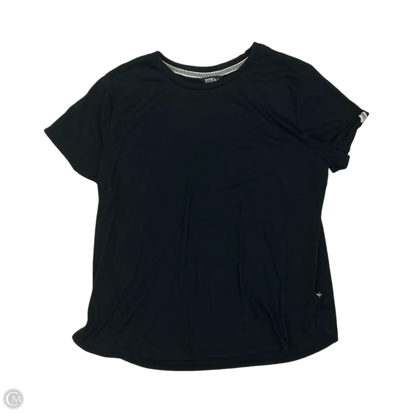 Athletic Top Short Sleeve By Eddie Bauer In Black, Size: L
