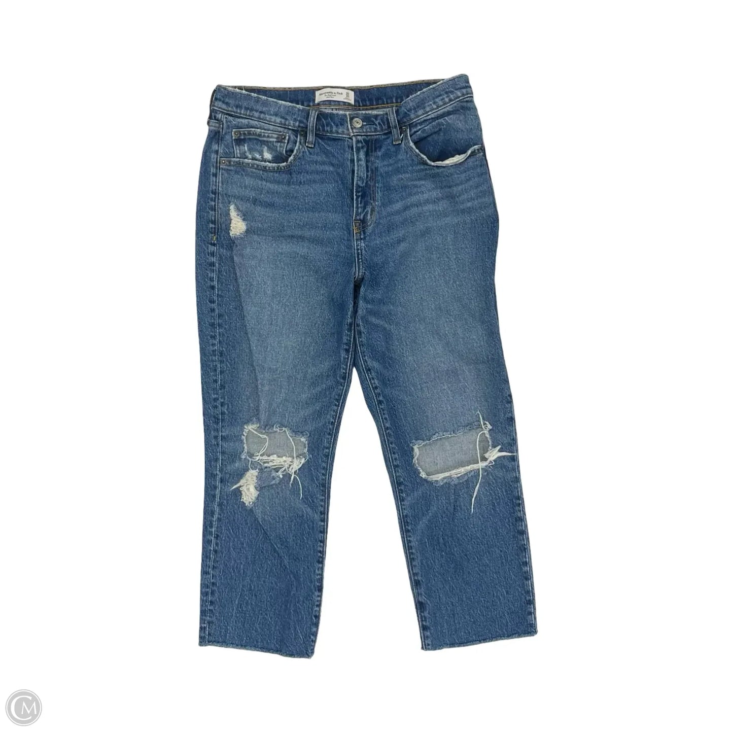 Jeans Straight By Abercrombie And Fitch In Blue Denim, Size: 10