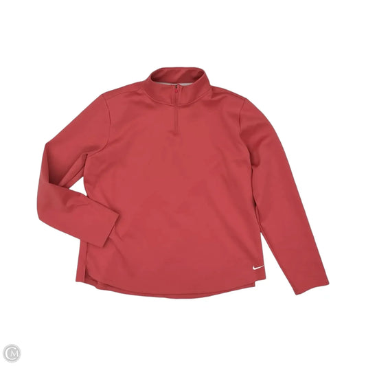 Athletic Top Long Sleeve Collar By Nike In Orange, Size: Xl