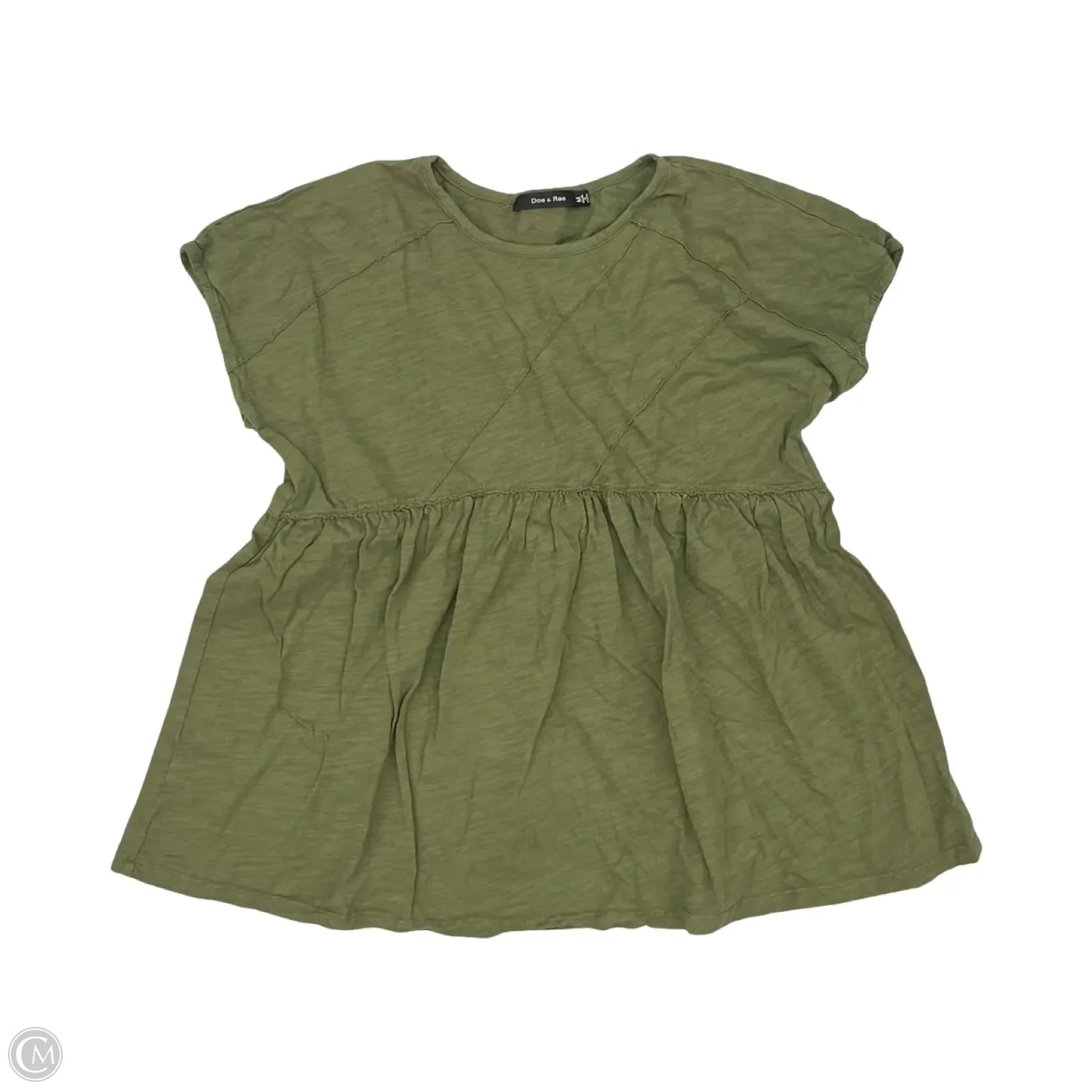 Top Short Sleeve By Doe & Rae In Green, Size: M