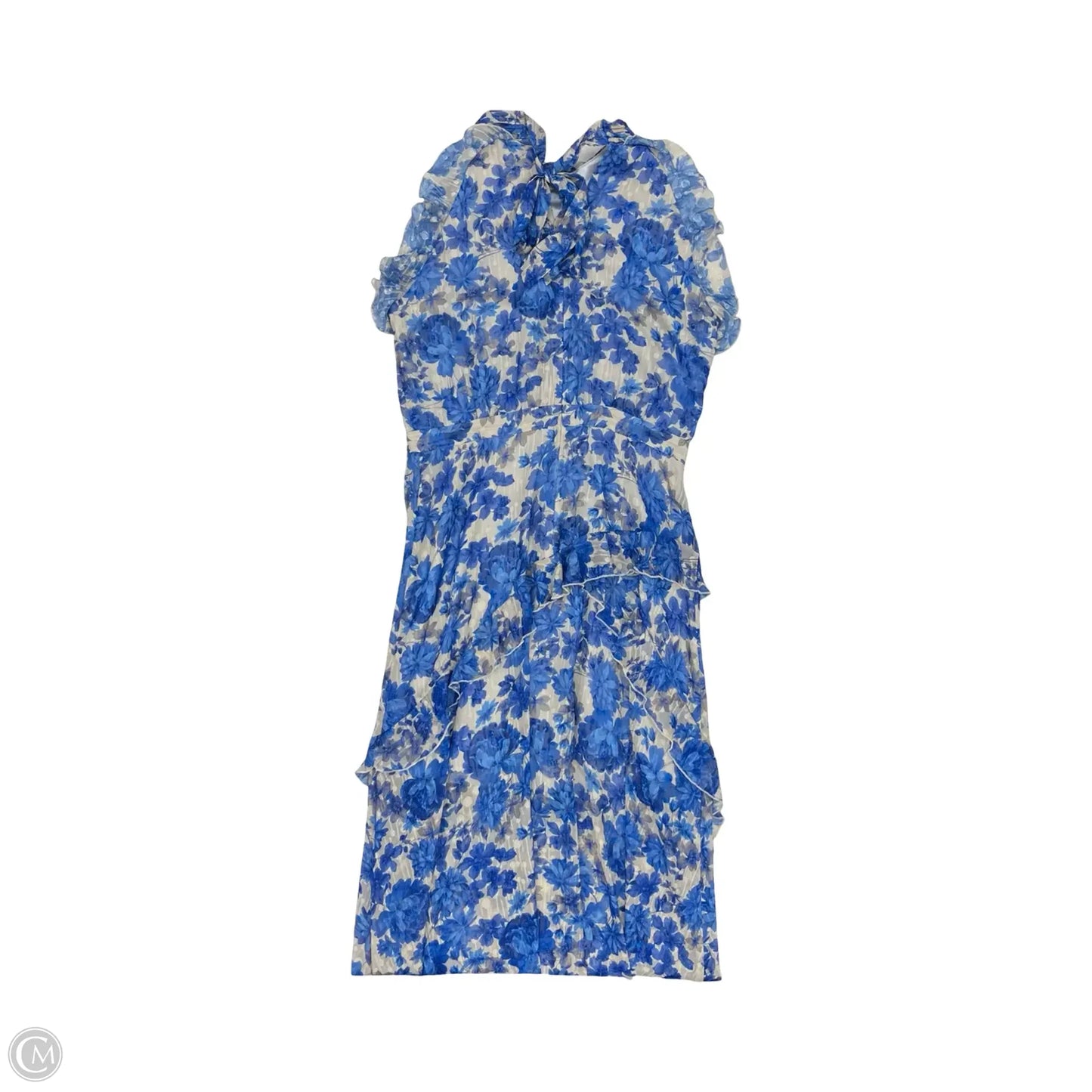 Dress Party Long By Alex Marie In Blue & Cream, Size: 10p