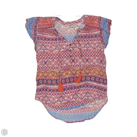 Blouse Short Sleeve By One World In Multi-colored, Size: Xl