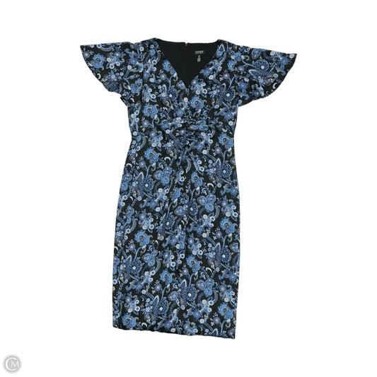 Dress Party Midi By Jones New York In Black & Blue, Size: S