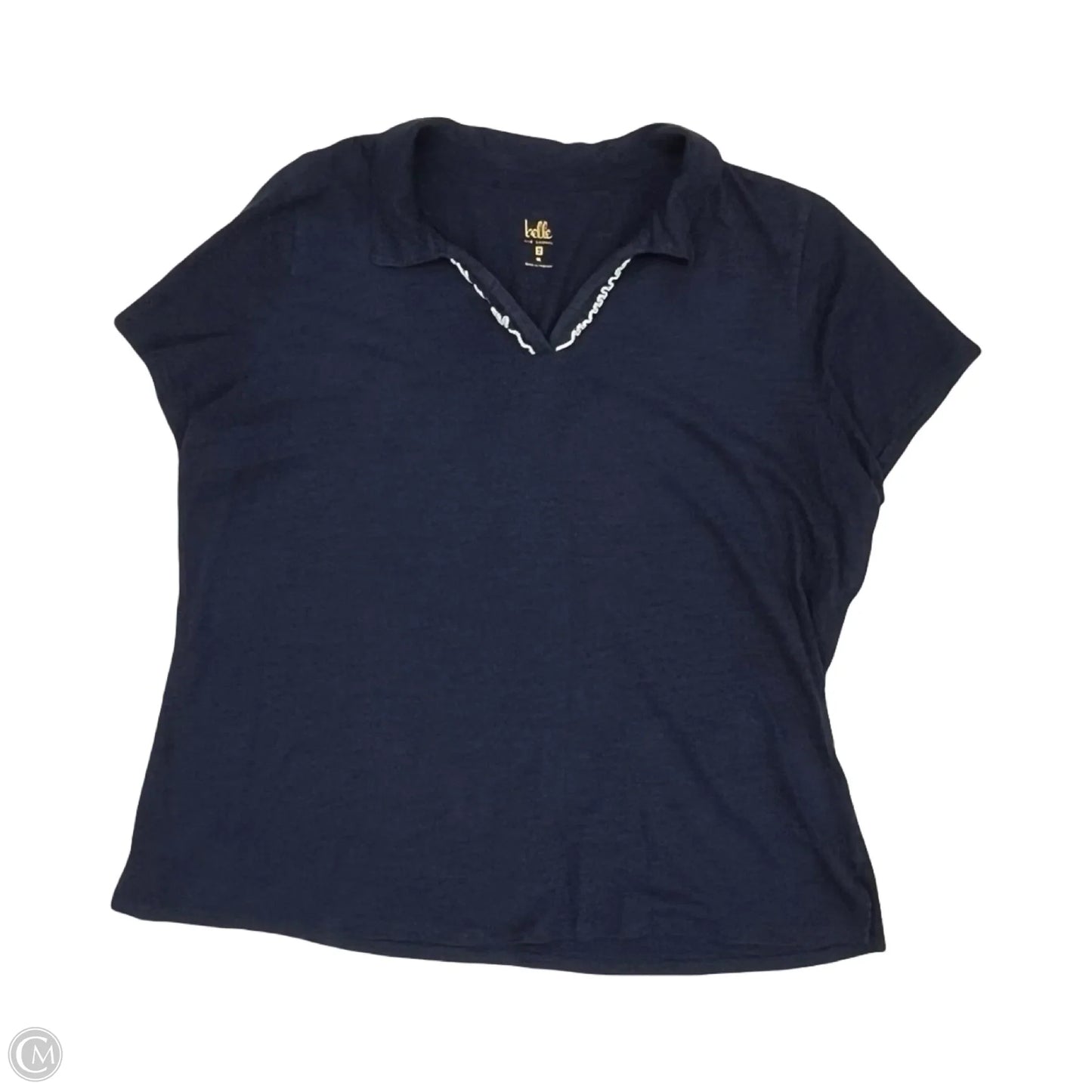 Top Short Sleeve By Belle By Kim Gravel In Navy, Size: Xl