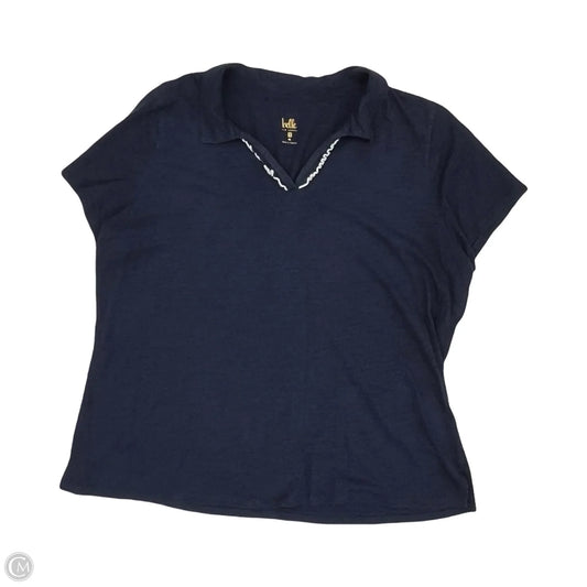 Top Short Sleeve By Belle By Kim Gravel In Navy, Size: Xl