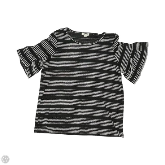 Top Short Sleeve By Max Studio In Black & Cream, Size: M