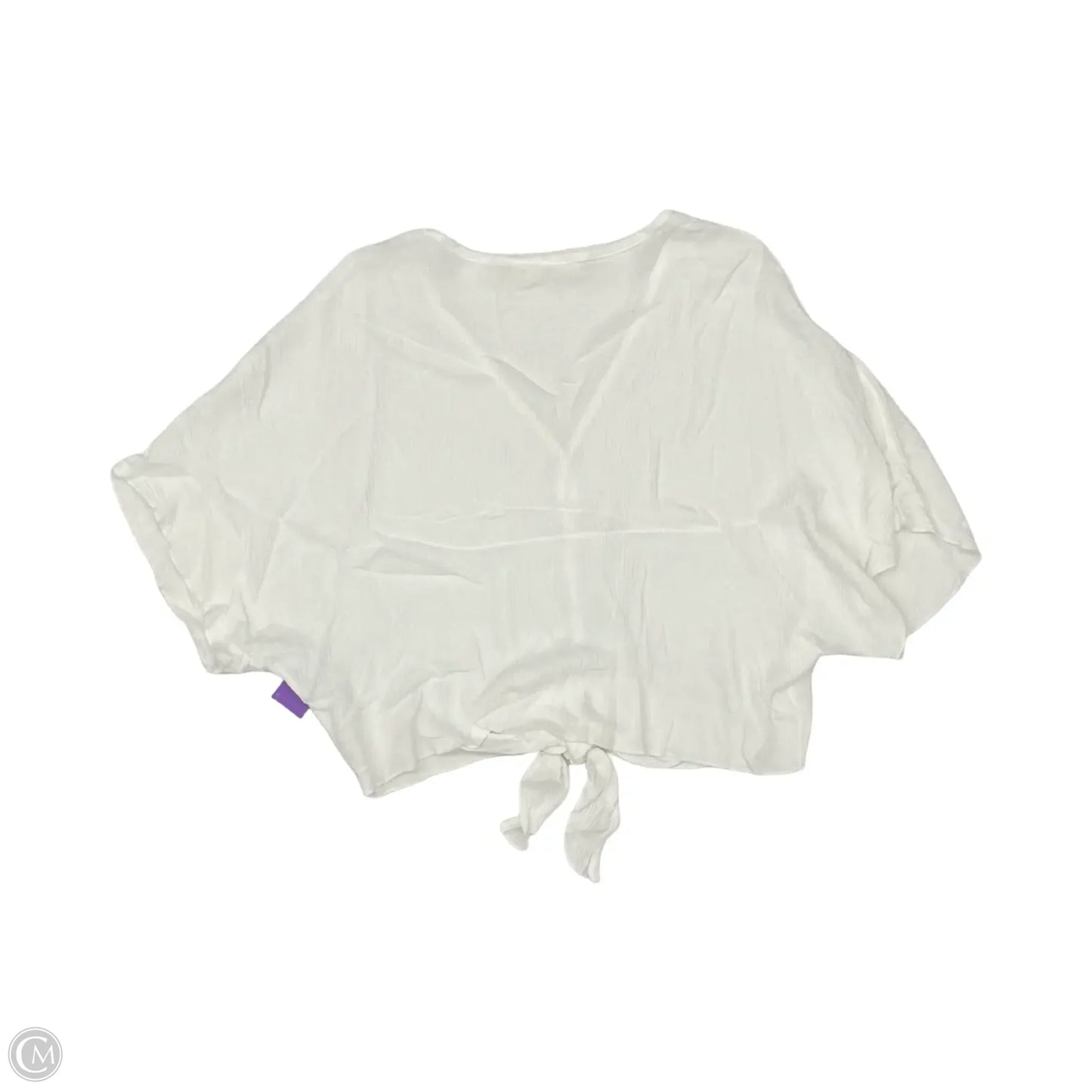 Blouse Short Sleeve By Clothes Mentor In White, Size: Xl