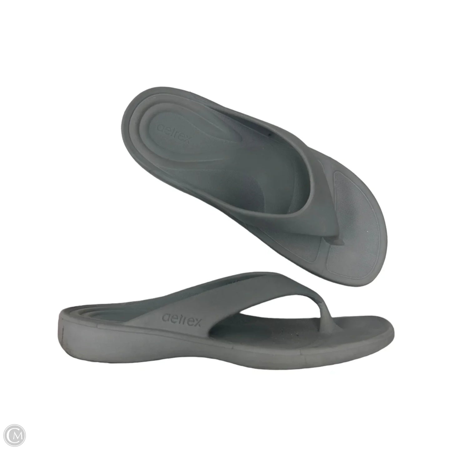 Sandals Flip Flops By Aetrex In Grey, Size: 10