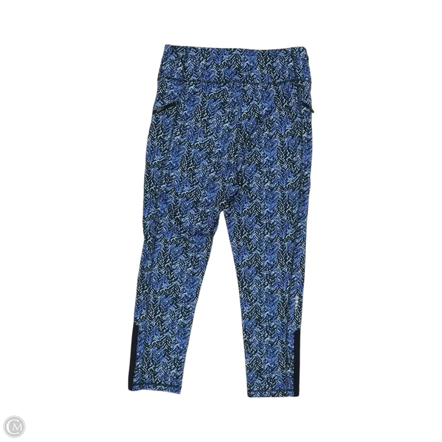 Athletic Leggings By Talbots In Black & Blue, Size: L
