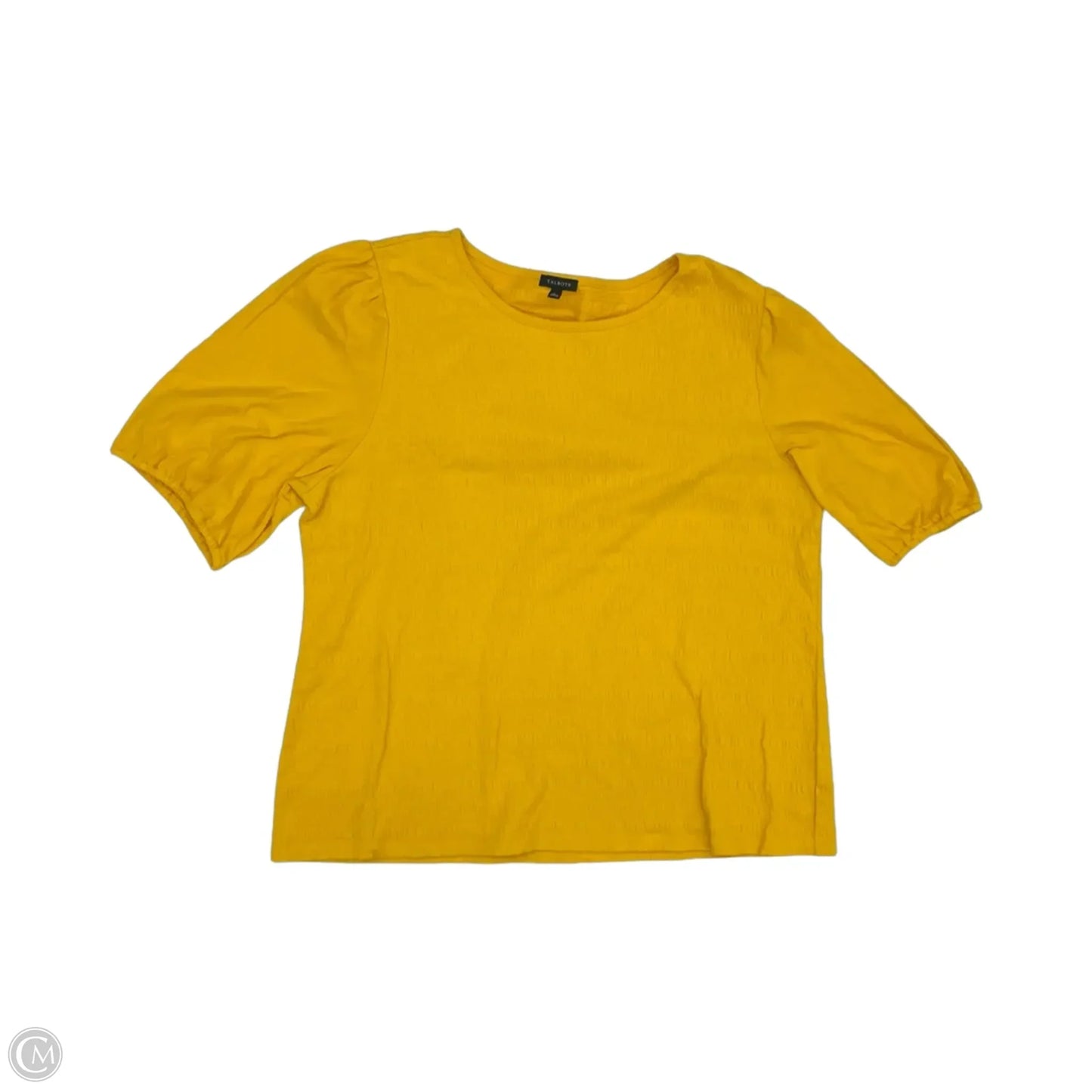 Top Short Sleeve By Talbots In Yellow, Size: Xl
