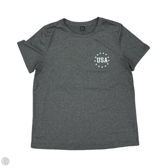 Top Short Sleeve By Shein In Grey, Size: L