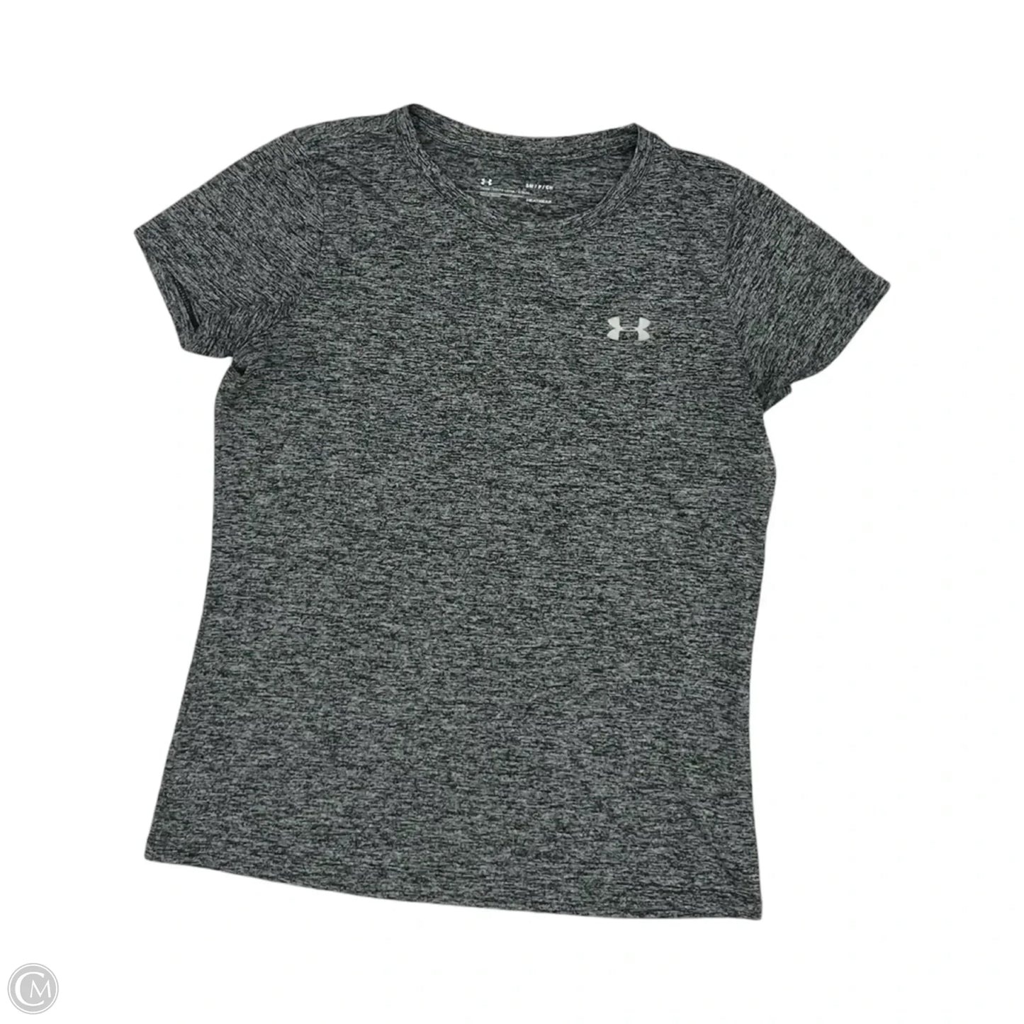 Athletic Top Short Sleeve By Under Armour In Grey, Size: S