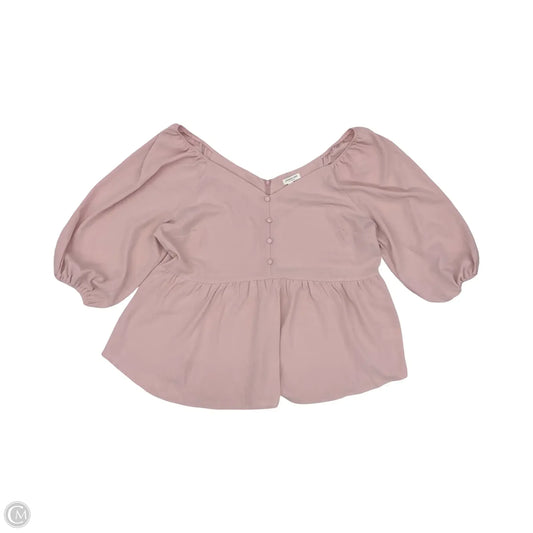 Blouse 3/4 Sleeve By Chicsoul In Pink, Size: 1x