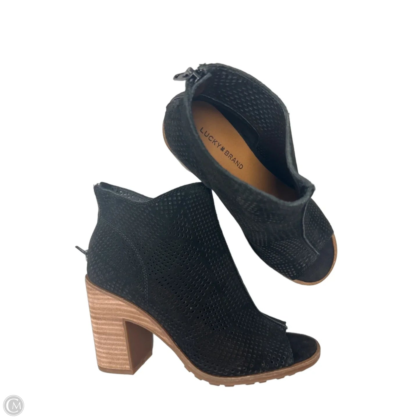 Sandals Heels Block By Lucky Brand In Black, Size: 8