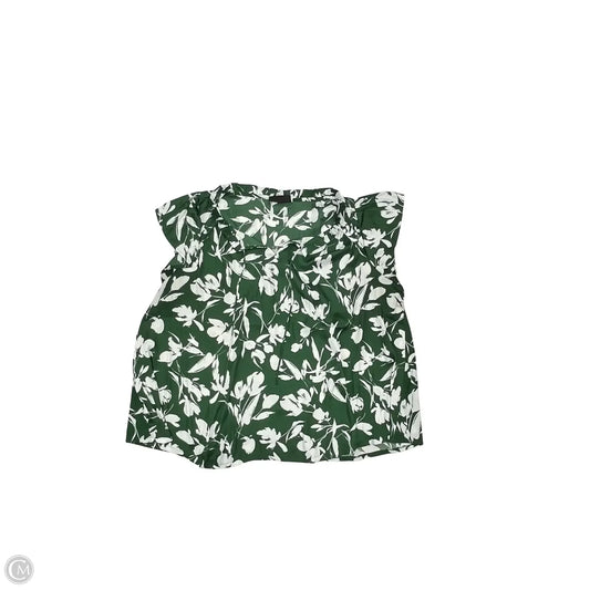 Blouse Short Sleeve By Lane Bryant In Green & White, Size: 4x