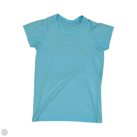 Athletic Top Short Sleeve By Lululemon In Blue, Size: L