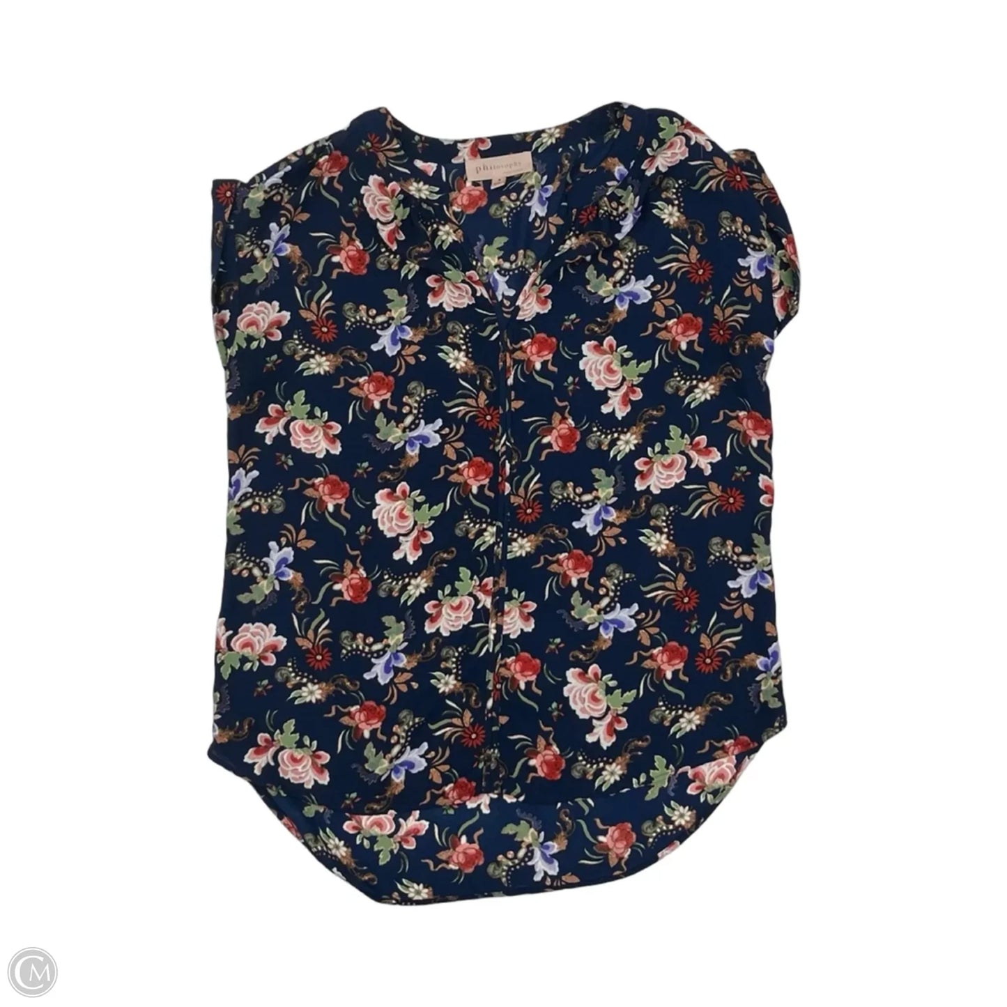 Blouse Short Sleeve By Philosophy In Floral Print, Size: S