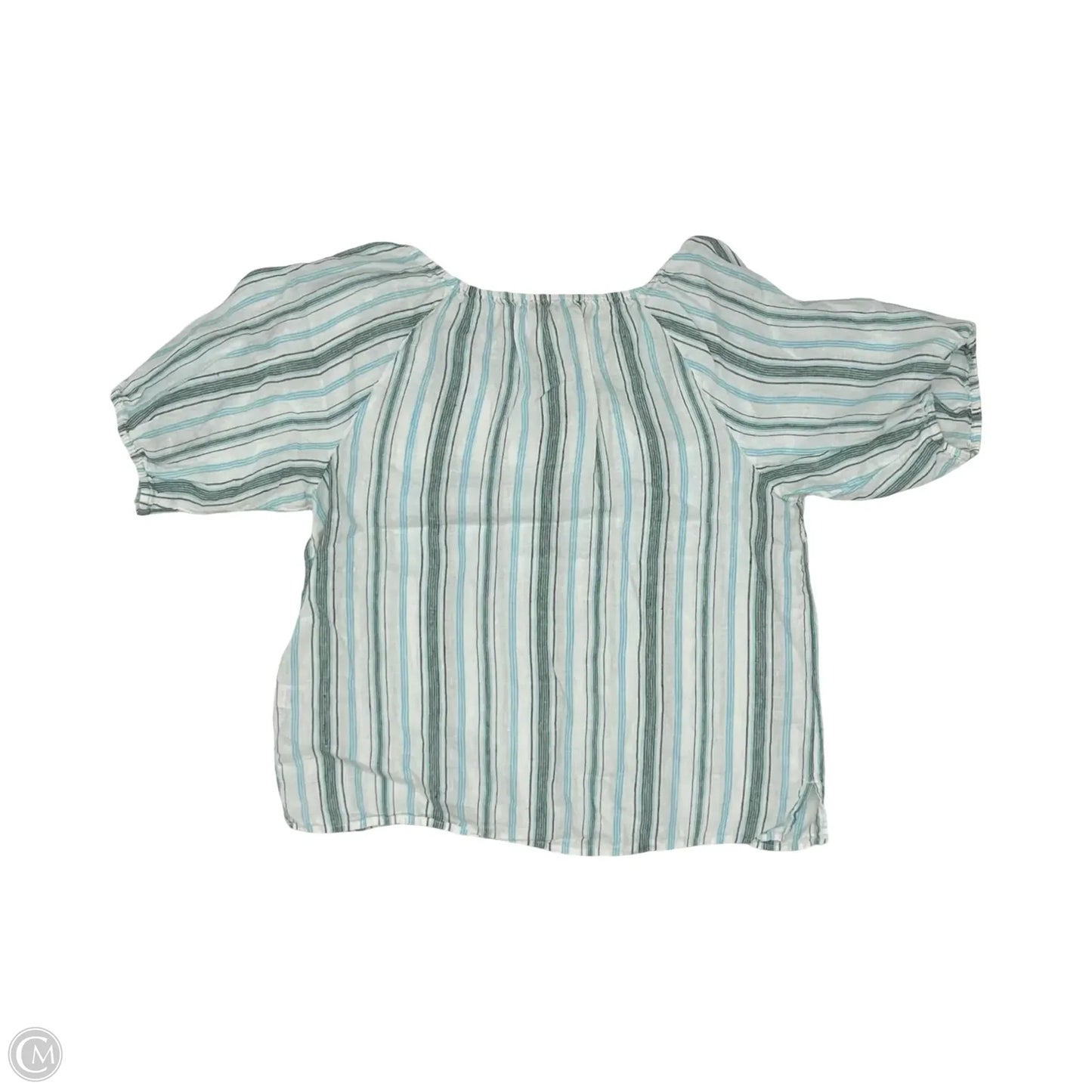 Blouse Short Sleeve By Talbots In Striped Pattern, Size: L